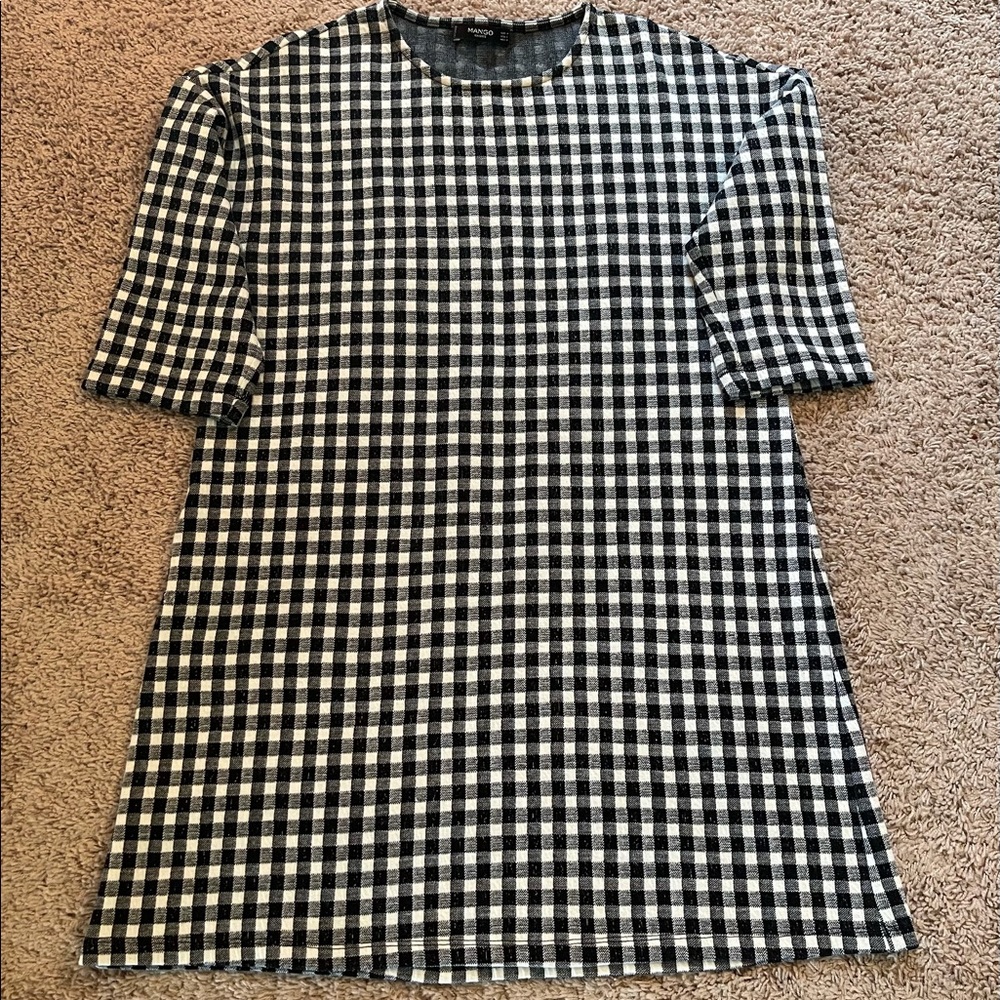 Mango Black and White Patterned Dress (VERY Good Condition)